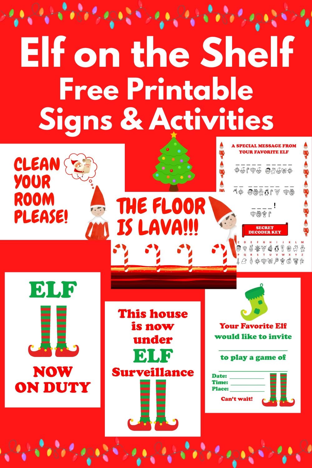 free elf on the shelf printables (fun activities and signs
